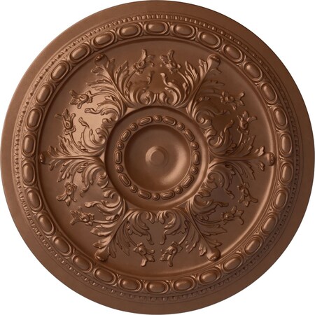 Ekena Millwork Stockport Ceiling Medallion (Fits Canopies up to 6 1/4"), 28"OD x 2 3/4"P, Polished Copper CM28STPOS